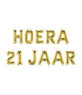 Gouden Ballonnen Set 21 Jaar Hoera 1,9m